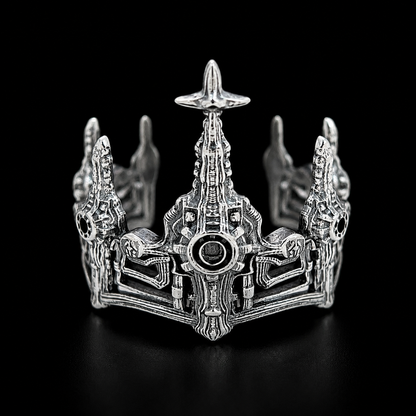 Sterling Silver Gothic Crown Ring