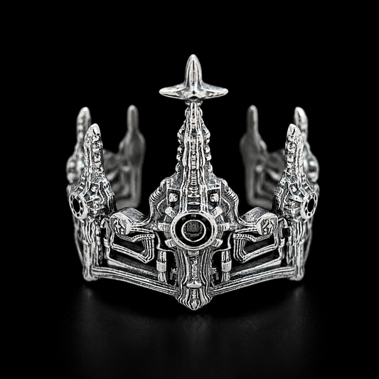 Sterling Silver Gothic Crown Ring