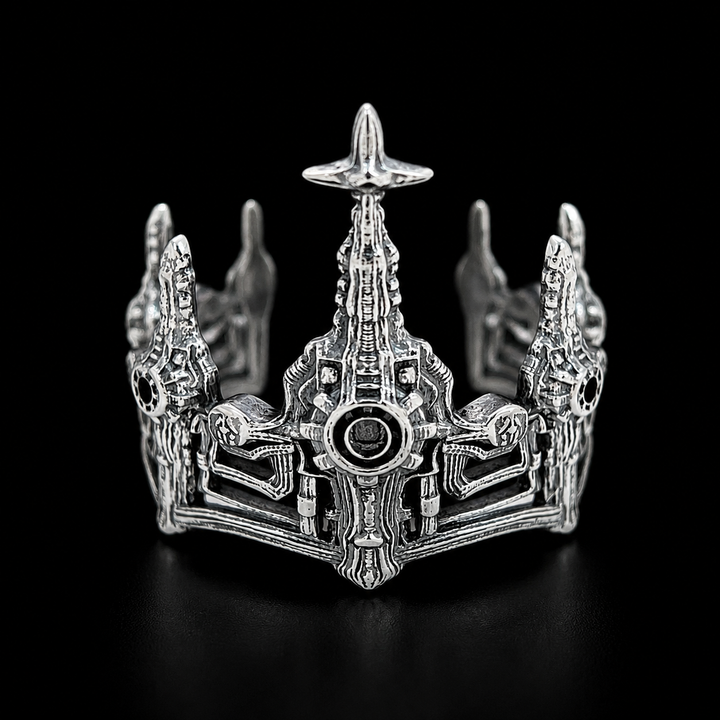 Sterling Silver Gothic Crown Ring