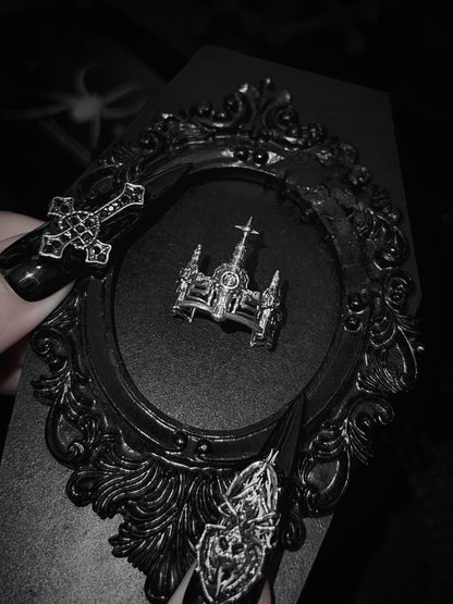 Sterling Silver Gothic Crown Ring