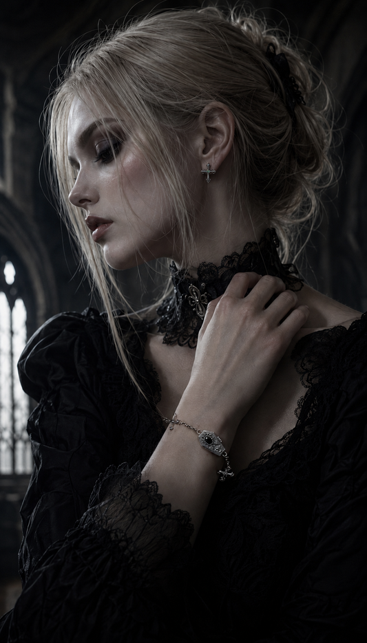 Sterling Silver Gothic Cross Drop Earrings