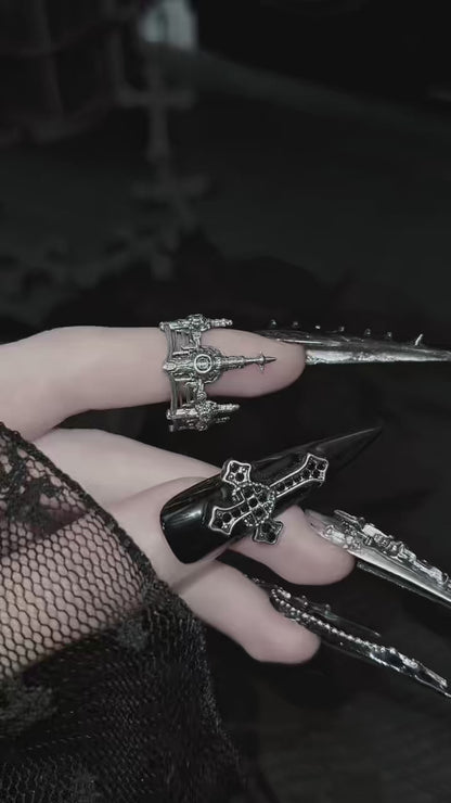 Sterling Silver Gothic Crown Ring